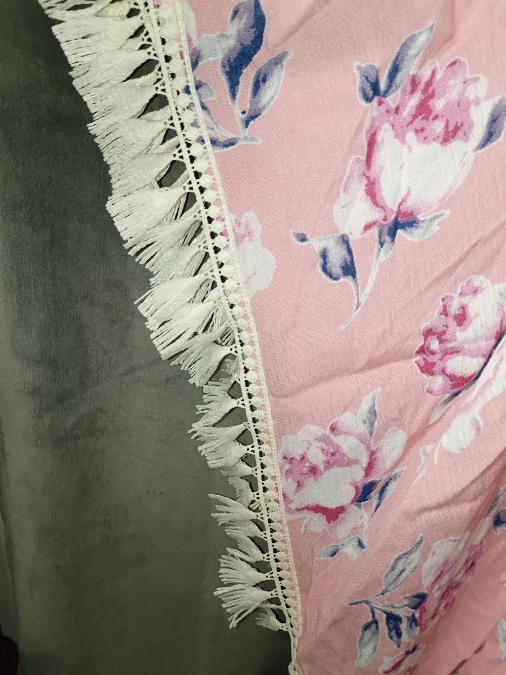 Umgee Pink Floral Fringe Boho Kimono Size XL/1X - Picture 9 of 9
